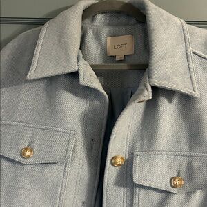 LOFT Sky Blue Coat with Gold Accents